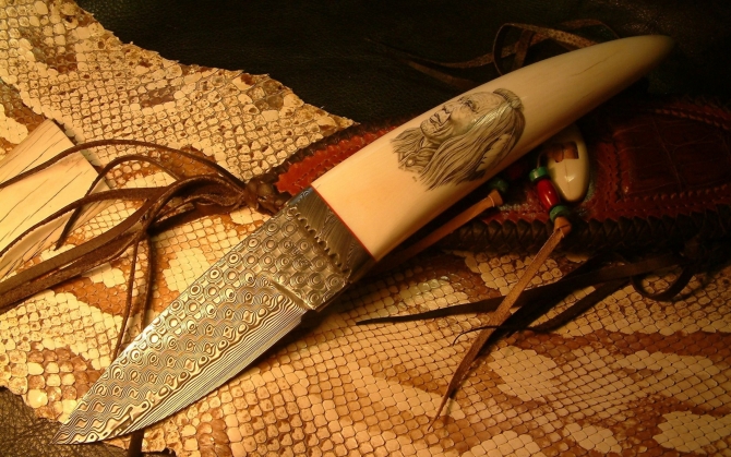 Индейский нож ручной работы