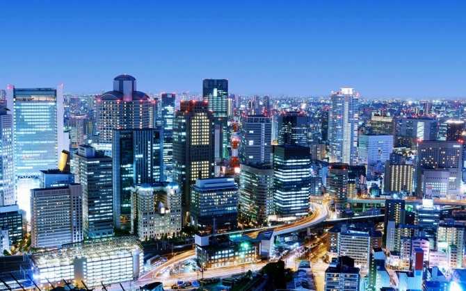 Осака вид на город