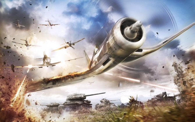 World of Warplanes бой с танками