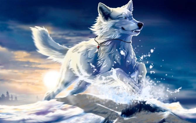 Фэнтези белый волк