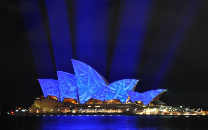 Sydney Opera House ночью