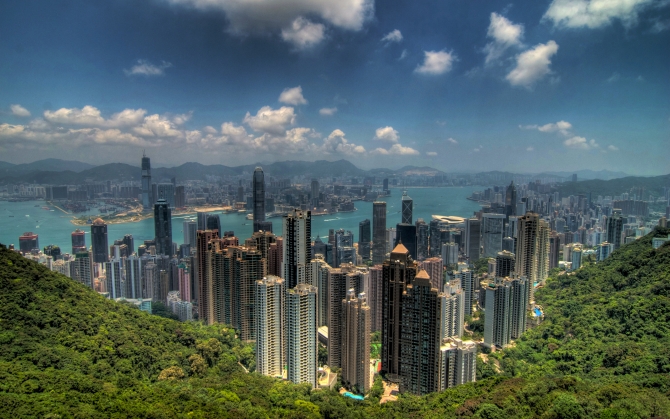 Вид с горы на Гонконг