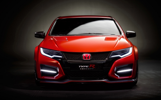 Honda Civic Type R красного цвета