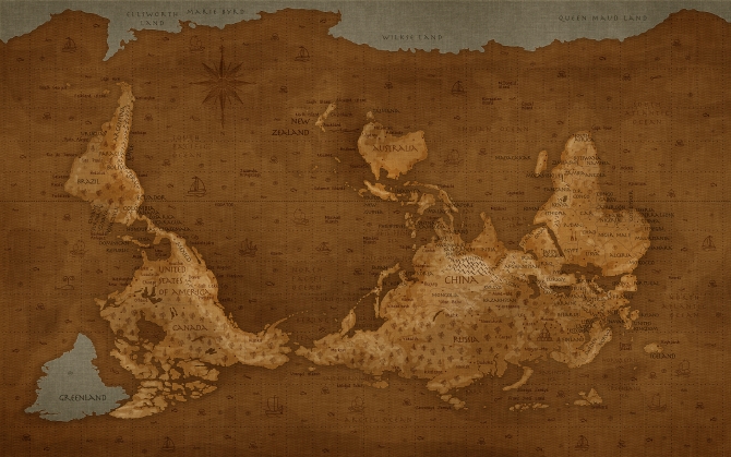 Перевернутая карта мира