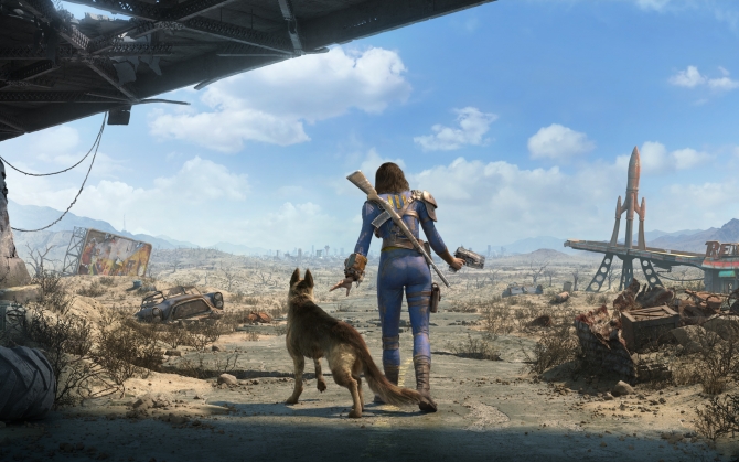 Fallout 4 персонаж с собакой