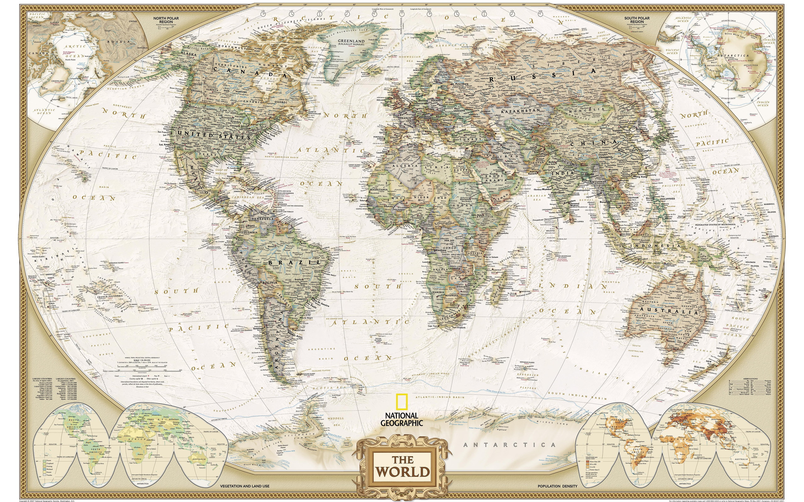 Карта мира National Geographic обои для рабочего стола, картинки и фото -RabStol.net