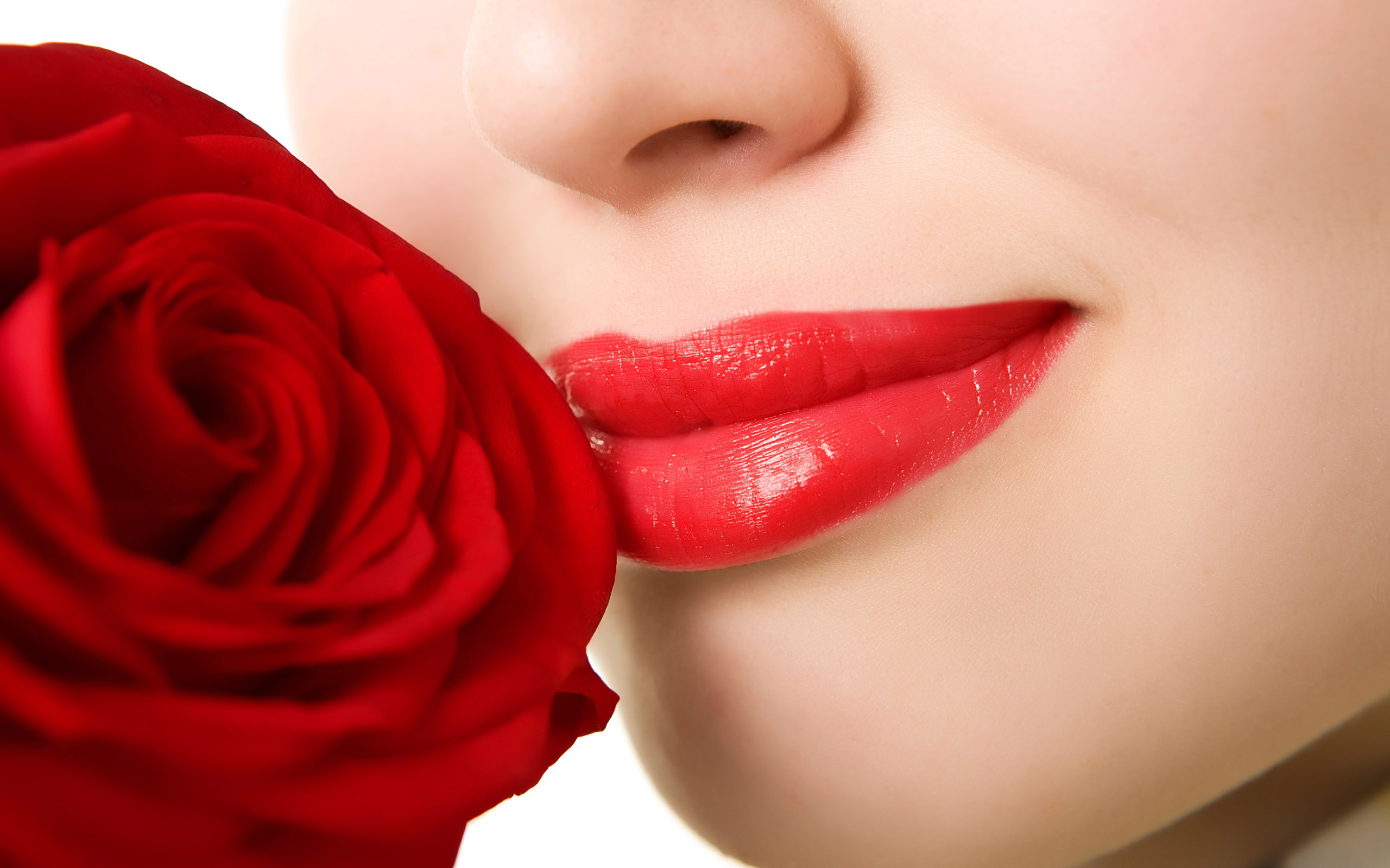 Роза и красные губы обои для рабочего стола, картинки и фото - RabStol.net