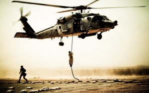 Высадка с военного вертолета
