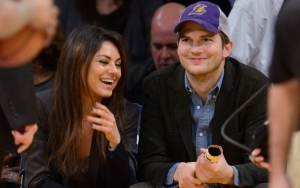 Мила Кунис и Эштон Катчер на баскетболе