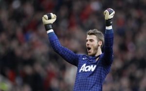 Давид Де Хеа празднует победу