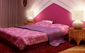 Спальня в пурпурном цвете